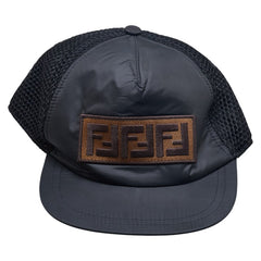フェンディ キッズ ズッカ メッシュ ベースボールキャップ サイズ:2 JUP004 ブラック ポリエステル コットン レディース FENDI 【中古】