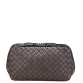ボッテガヴェネタ イントレチャート ポーチ 小物入れ ブラウン レザー レディース BOTTEGAVENETA 【中古】