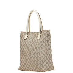 グッチ GGスプリーム ハンドバッグ トートバッグ 131220 ベージュ アイボリー PVC レザー レディース GUCCI 【中古】