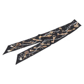 エルメス ツイリー Les Cles a Pois レクレアポア スカーフ ブラック ブラウン マルチカラー シルク レディース HERMES 【中古】