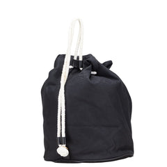 シャネル ノベルティ ロゴプリント プールバッグ ショルダーバッグ ブラック ホワイト キャンバス レディース CHANEL 【中古】