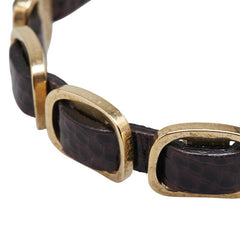 サルヴァトーレフェラガモ ブレスレット ブラウン ゴールド レザー メッキ レディース Salvatore Ferragamo 【中古】