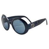 グッチ インターロッキングG ラウンド サングラス GG2401 ネイビー プラスチック レディース GUCCI 【中古】