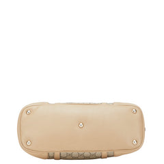 グッチ GGスプリーム ハンドバッグ 309617 ベージュ ブラウン PVC レザー レディース GUCCI 【中古】