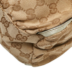 グッチ アビー GGキャンバス ショルダーバッグ 190525 ベージュ シルバー キャンバス レザー レディース GUCCI 【中古】