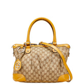 グッチ GGキャンバス スーキー ハンドバッグ ショルダーバッグ 2WAY 247902 ベージュ イエロー キャンバス レザー レディース GUCCI 【中古】