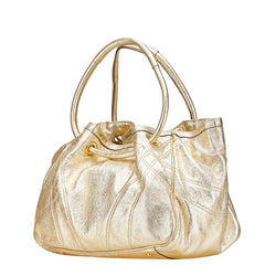 マックスマーラ トートバッグ ハンドバッグ ゴールド レザー レディース MAX MARA 【中古】