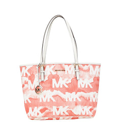 マイケルコース キャリーオール トートバッグ レッド ホワイト PVC レザー レディース Michael Kors 【中古】