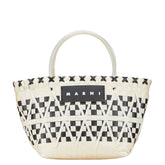 マルニ マーケット ハンドバッグ ホワイト ブラック ポリプロピレン レディース MARNI 【中古】