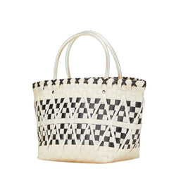 マルニ マーケット ハンドバッグ ホワイト ブラック ポリプロピレン レディース MARNI 【中古】