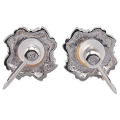 Pt900 プラチナ アコヤパール7.4mm ダイヤ0.13ct イヤリング レディース 【中古】