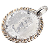 Pt1000 プラチナ Pt850 プラチナ K18YG イエローゴールド/コンビ エリザベスⅡ世 メイプルリーフ 5ドル コイン 硬貨 ペンダントトップ レディース 【中古】