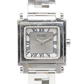 フェンディ オロロジ クアドロ 腕時計 6000L クオーツ シルバー文字盤 ステンレススチール レディース FENDI 【中古】