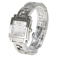 フェンディ オロロジ クアドロ 腕時計 6000L クオーツ シルバー文字盤 ステンレススチール レディース FENDI 【中古】