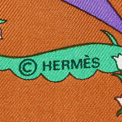 エルメス カレ90 POEIE PERSANE ペルシャの詩 スカーフ グリーン ブラウン マルチカラー シルク レディース HERMES 【中古】