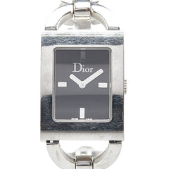 ディオール マリス 腕時計 D78-109 クオーツ ブラック文字盤 ステンレススチール レディース Dior 【中古】