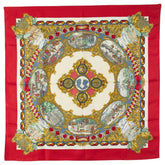 エルメス カレ90 LENTENTE CORDIALE 仏英同盟 スカーフ レッド ベージュ マルチカラー シルク レディース HERMES 【中古】