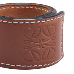 ロエベ アナグラム スラップ スモール ブレスレット ブラウン レザー レディース LOEWE 【中古】