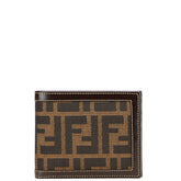 フェンディ ズッカ 二つ折り財布 2270-30110-089 ブラウン キャンバス レザー レディース FENDI 【中古】
