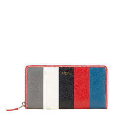 バレンシアガ 長財布 ラウンドファスナー 443655 レッド ホワイト マルチカラー レザー レディース BALENCIAGA 【中古】