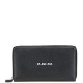 バレンシアガ キャッシュ コンチネンタル 長財布 ラウンドファスナー 594317 ブラック レザー レディース BALENCIAGA 【中古】
