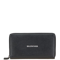 バレンシアガ キャッシュ コンチネンタル 長財布 ラウンドファスナー 594317 ブラック レザー レディース BALENCIAGA 【中古】