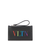 ヴァレンティノ VLTロゴプリント コインケース フラグメントケース ブラック マルチカラー レザー レディース VALENTINO 【中古】