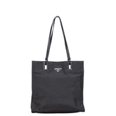 プラダ 三角ロゴプレート トートバッグ ワンショルダーバッグ BR1566 ブラック ナイロン レザー レディース PRADA 【中古】