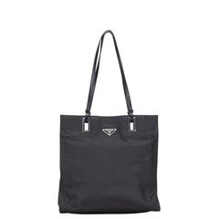 プラダ 三角ロゴプレート トートバッグ ワンショルダーバッグ BR1566 ブラック ナイロン レザー レディース PRADA 【中古】