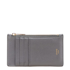 セリーヌ コインケース フラグメントケース グレー レザー レディース CELINE 【中古】