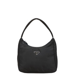 プラダ 三角ロゴプレート ハンドバッグ ブラック ナイロン レディース PRADA 【中古】