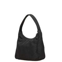 プラダ 三角ロゴプレート ハンドバッグ ブラック ナイロン レディース PRADA 【中古】