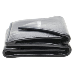 バレンシアガ ペーパー ミニウォレット 三つ折り財布 391446 ブラック レザー レディース BALENCIAGA 【中古】