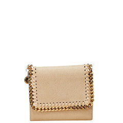 ステラマッカートニー ファラベラ 三つ折り財布 ベージュ ゴールド スウェード レザー レディース Stella McCartney 【中古】