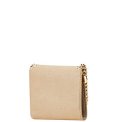 ステラマッカートニー ファラベラ 三つ折り財布 ベージュ ゴールド スウェード レザー レディース Stella McCartney 【中古】