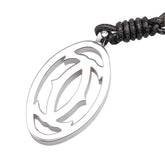 カルティエ 2C ペンダントネックレス シルバー メタル レザー レディース CARTIER 【中古】