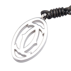 カルティエ 2C ペンダントネックレス シルバー メタル レザー レディース CARTIER 【中古】