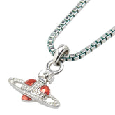 ヴィヴィアンウエストウッド ディアマンテ ハート ネックレス シルバー レッド メタル レディース Vivienne Westwood 【中古】
