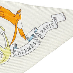 エルメス ツイリー Sur Mon Nuage 私の雲 スカーフ ベージュ マルチカラー シルク レディース HERMES 【中古】