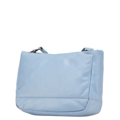 マークジェイコブス ロゴ ショルダーバッグ ブルー ナイロン レザー レディース MARC JACOBS 【中古】