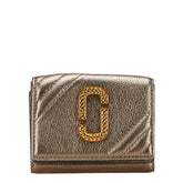 マークジェイコブス ザ グラムショット 三つ折り財布 ゴールド レザー レディース MARC JACOBS 【中古】
