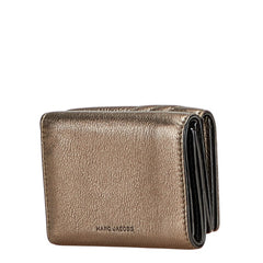マークジェイコブス ザ グラムショット 三つ折り財布 ゴールド レザー レディース MARC JACOBS 【中古】