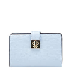 ケイトスペード フィービー 二つ折り財布 ライトブルー レザー レディース Kate Spade 【中古】