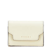 マルニ 三つ折り財布 コンパクトウォレット オフホワイト レザー レディース MARNI 【中古】