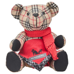 バーバリー ノバチェック テディベア クマ ぬいぐるみ ベージュ コットン レディース BURBERRY 【中古】