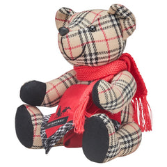 バーバリー ノバチェック テディベア クマ ぬいぐるみ ベージュ コットン レディース BURBERRY 【中古】