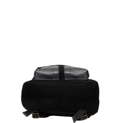 コーチ ロゴ リュック バックパック ブラック レザー スウェット レディース COACH 【中古】