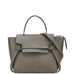 セリーヌ ベルトバッグ マイクロ ショルダーバッグ ハンドバッグ 2WAY グレー レザー レディース CELINE 【中古】