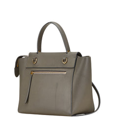 セリーヌ ベルトバッグ マイクロ ショルダーバッグ ハンドバッグ 2WAY グレー レザー レディース CELINE 【中古】