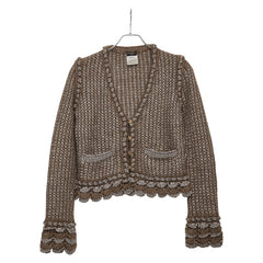 シャネル 04AW ココマーク カーディガン サイズ:38 グレージュ シルバー モヘア レディース CHANEL 【中古】